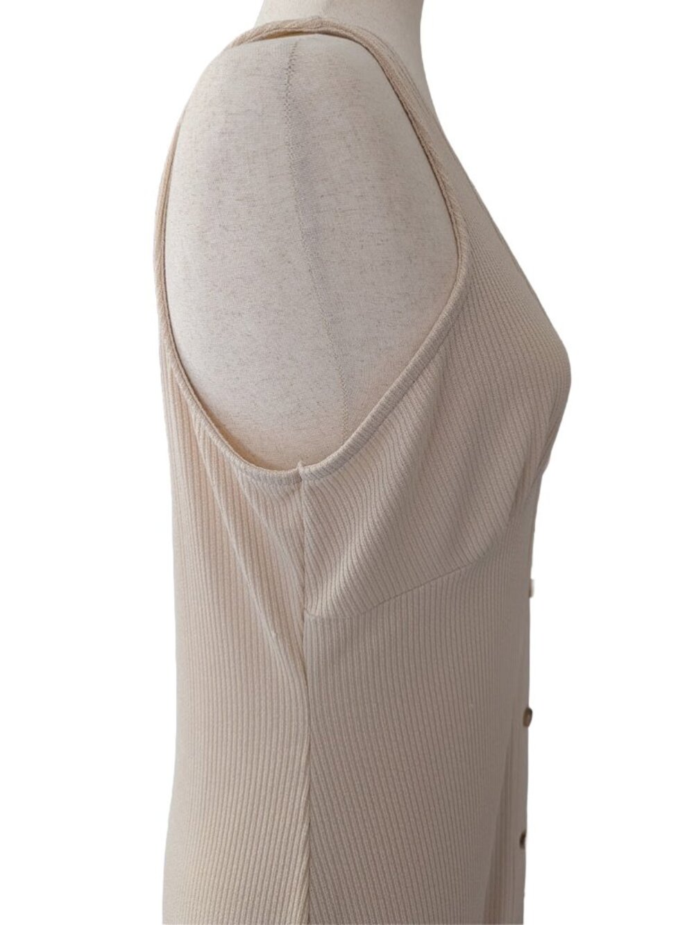 NWOT ASOS Design Sleeveless Ribbed Midi Button Colorblock Dress - Picture 11 of 13